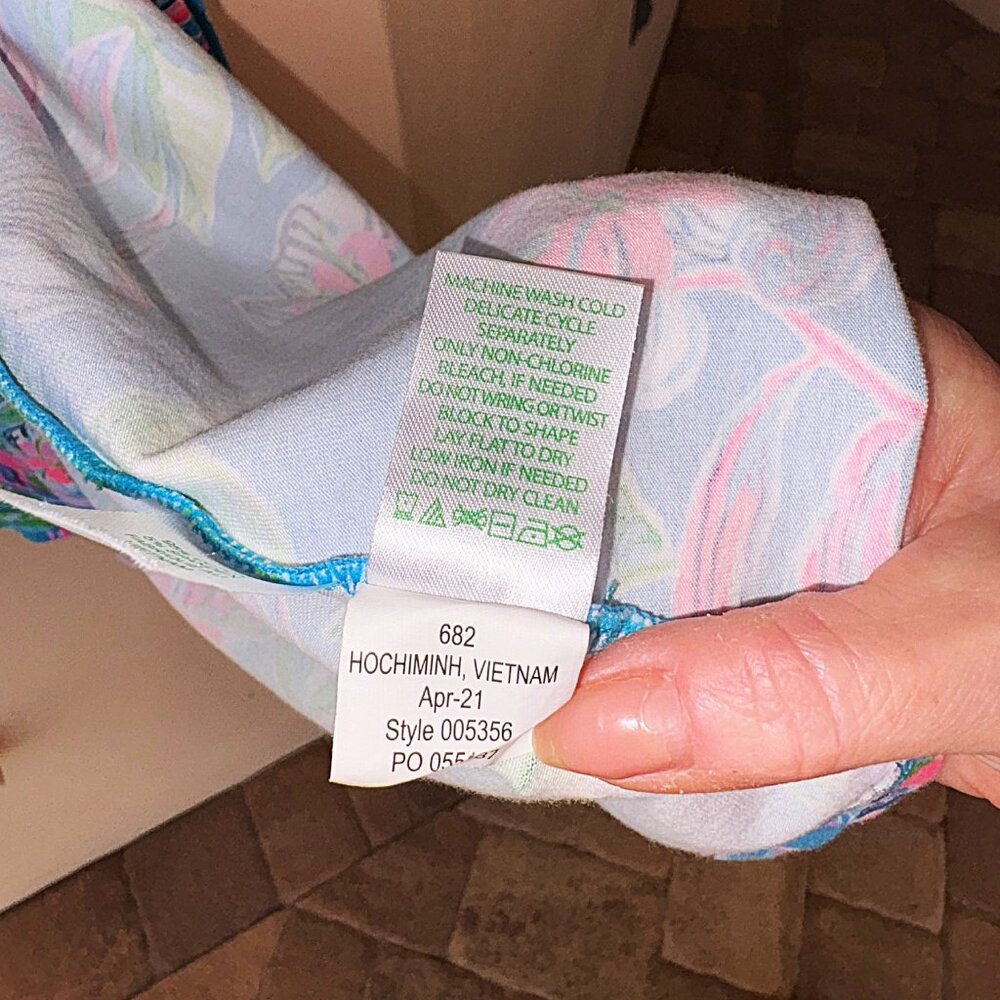 Lilly Pulitzer Clancie Wrap Dress Medium Formentera Turquoise Keep on Beleafing - Picture 8 of 12